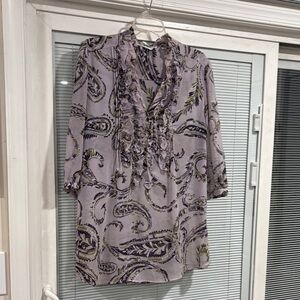 New York & Company Lavender Floral Top